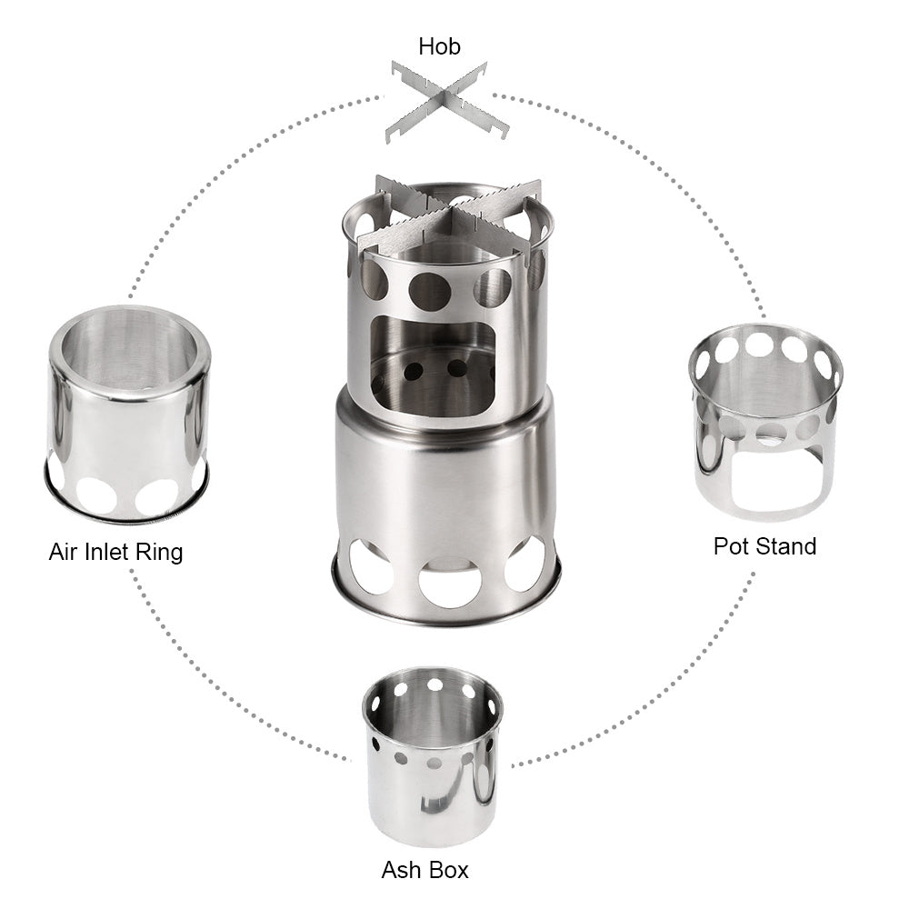 Portable Stainless Steel Wood Burning Stove