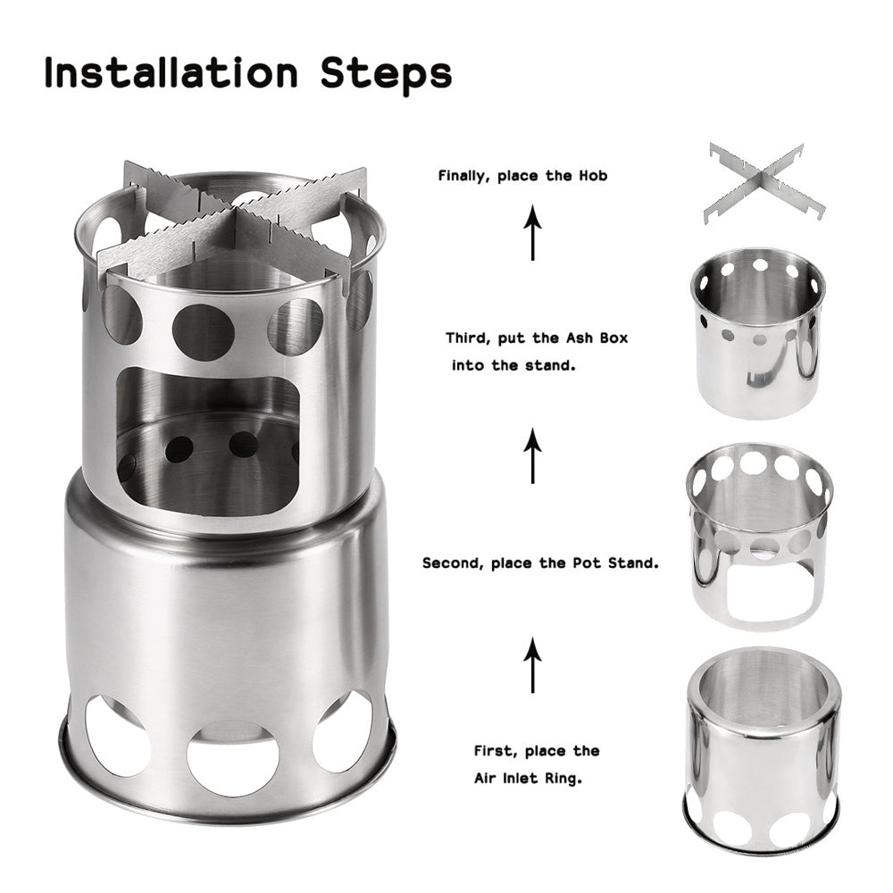 Portable Stainless Steel Wood Burning Stove